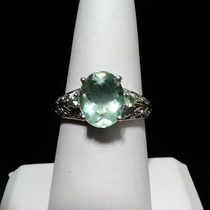 Fluorite Peridot and Diamond Ring